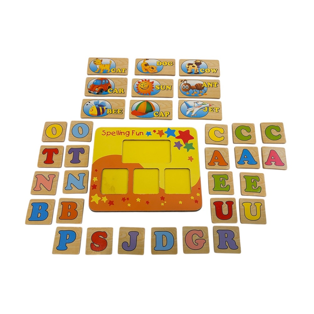 Spelling Fun 'My First‎ Spell & Learn' Wooden Montessori Word Puzzle Toy Game